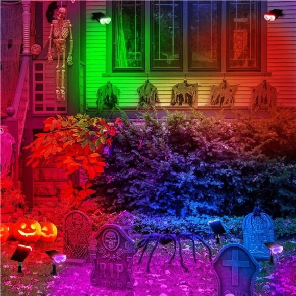 Halloween Decorations 22 LEDs IP67 Waterproof Color Changing Solar Outdoor Light - Picture 2 of 7